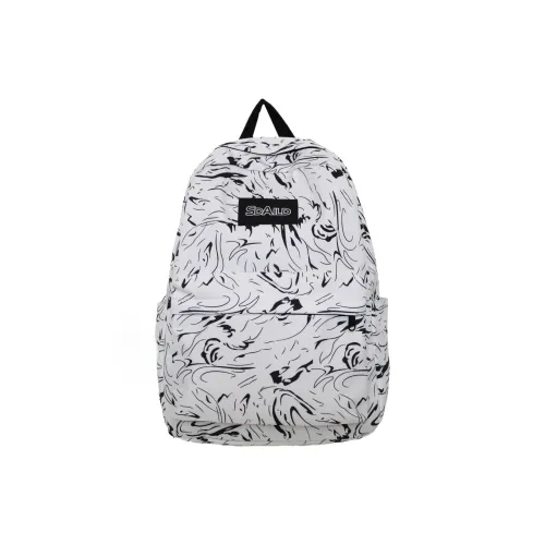 AIBAG Nylon Backpack Large Size Unisex Ecru/Black/Pink/Light Blue/Sky Blue