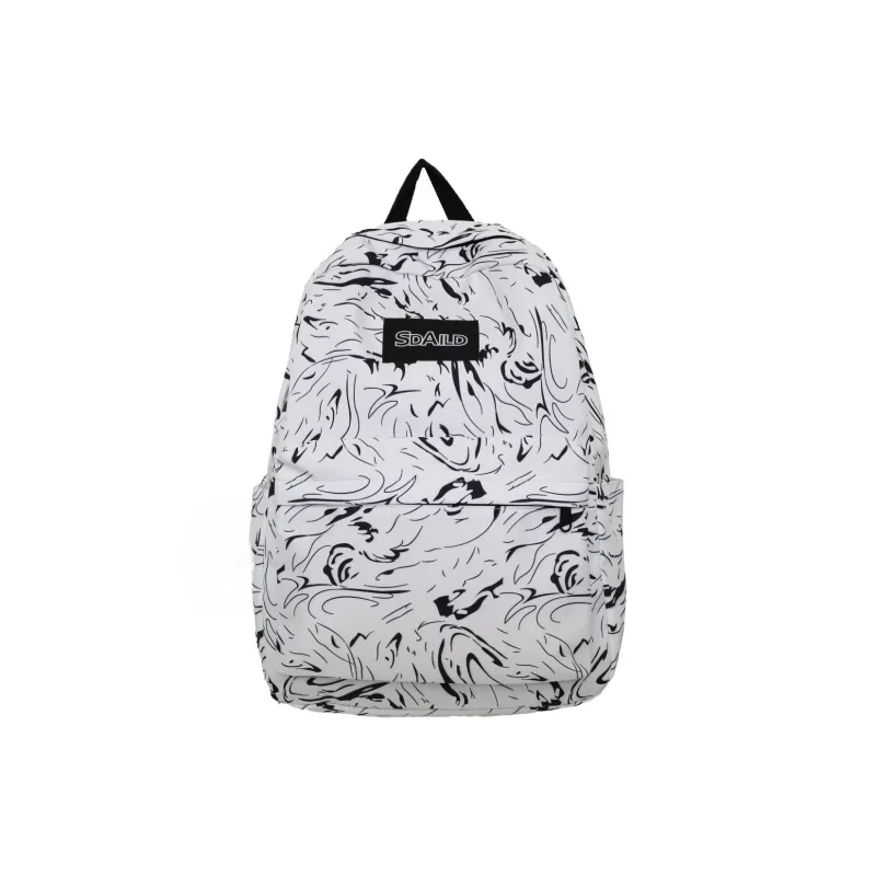 AIBAG Nylon Backpack Large Size Unisex Ecru/Black/Pink/Light Blue/Sky Blue-0