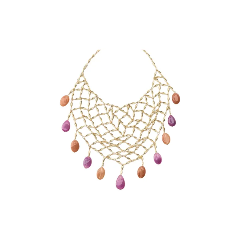 ZARA Resin Necklaces Women's Gold-0