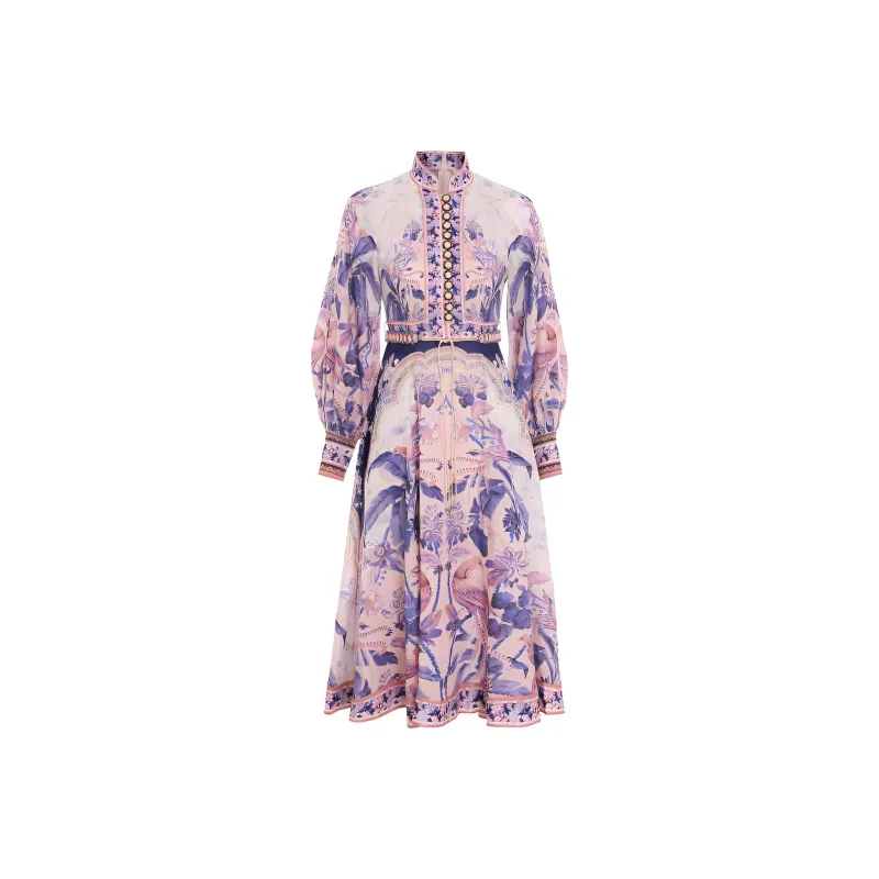 Zimmermann FW22 Long Sleeved Dress Women's Purple-0