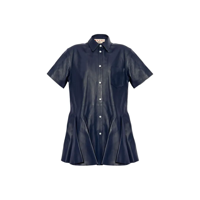 MARNI Leather Shirt Dress-0