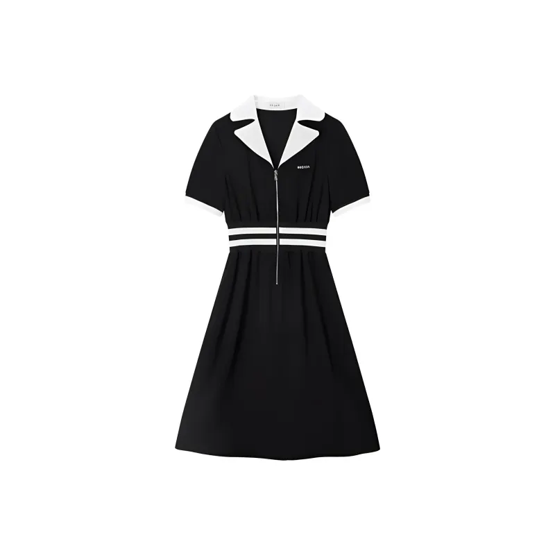 DEGAIA SS24 Short Sleeved Dress Women's Black-0