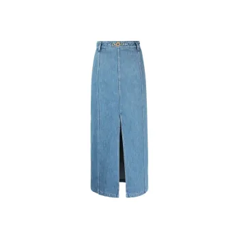 Patou Slit detail Organic denim Midi Skirt