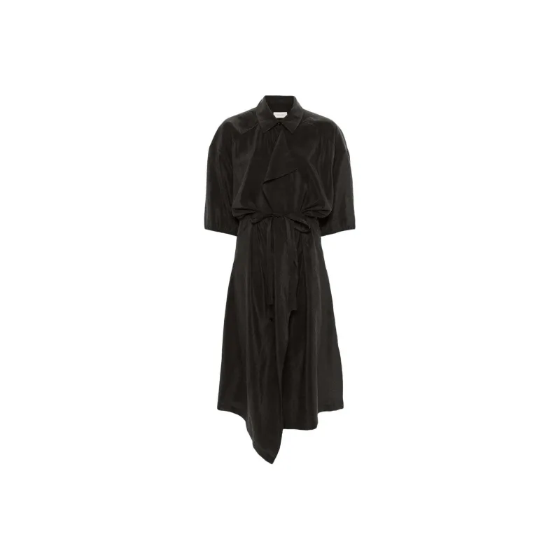 Lemaire Asymmetrical Shirt Dress 'Dark Espresso'-0