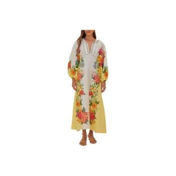 Farm Rio Off-White Bloom Garden Maxi Dress