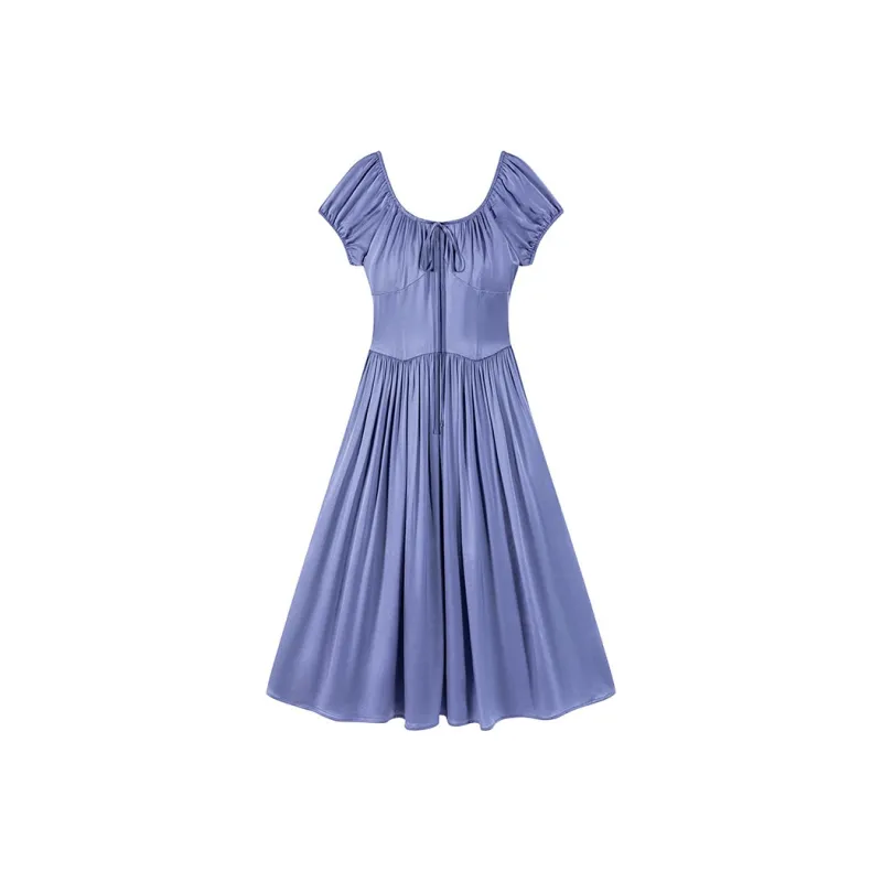 CARIEDO Short Sleeved Dress Women's Cornflower Blue-0