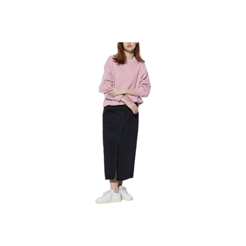 UNIQLO Denim Long Skirts Women's Dark Gray-0