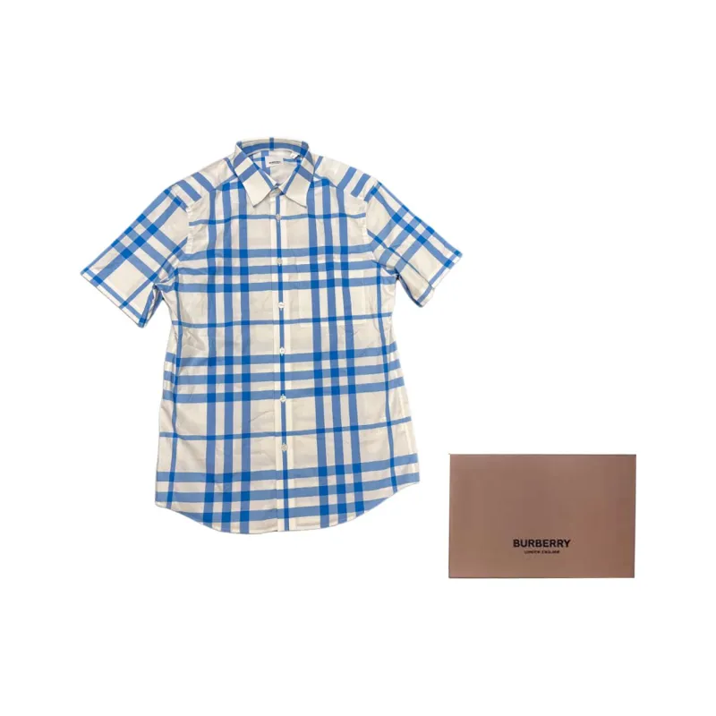 Burberry Shirts Men Blue-5