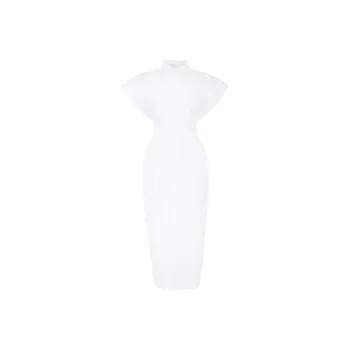 Alexander McQueen Short-Sleeved Buttoned Midi Dress