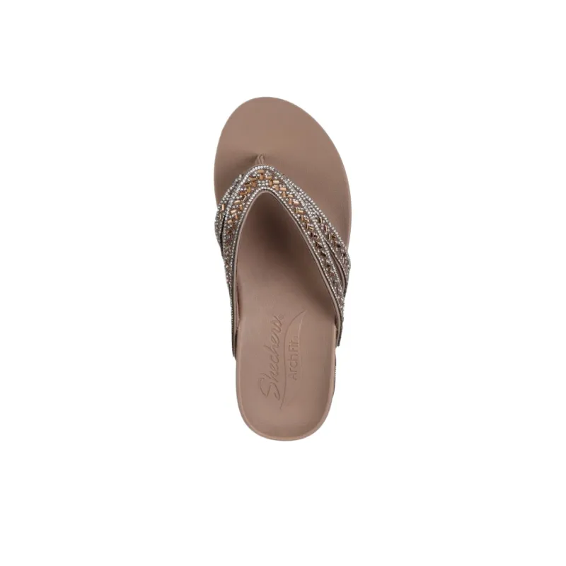 Skechers Arch Fit Meditation Quiet Flip Flops Women's Brown-3