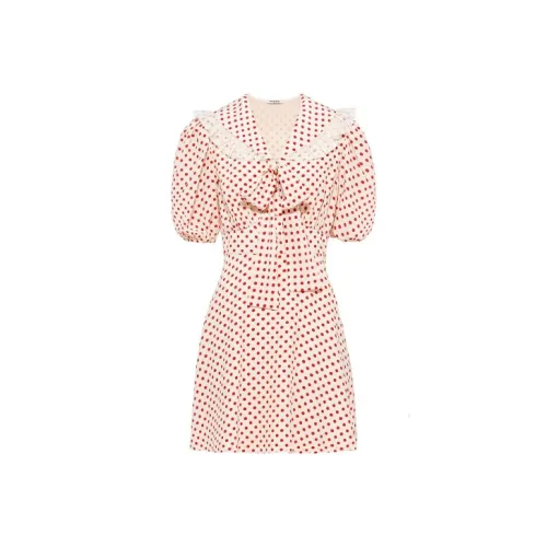 MIU MIU Short Sleeved Dress Women's Red