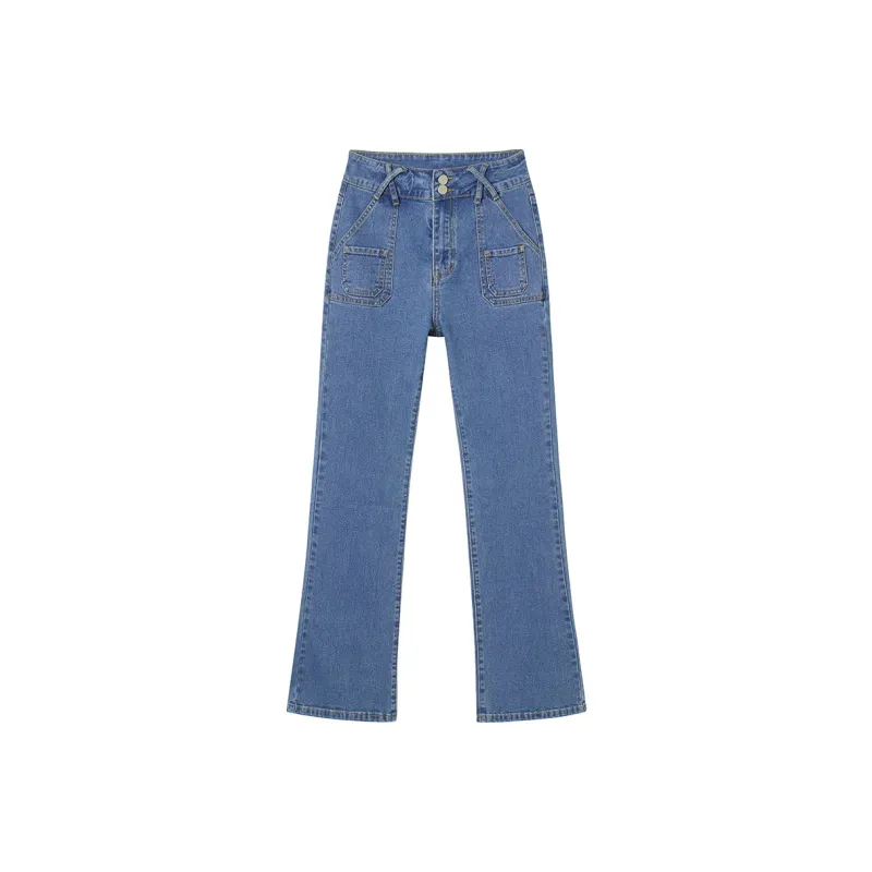 SEENFAAN Flared Pants Jeans Women's-4