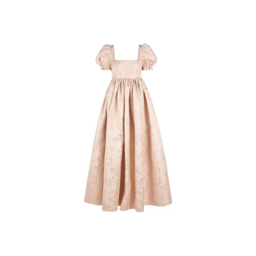 Selkie Collection x Bridgerton FW24 Short Sleeved Dresses Women's EDWINA Foundation Matte Jacquard
