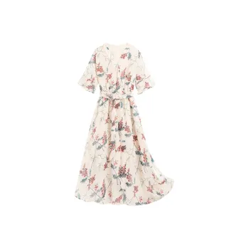 MOPB Short Sleeved Dresses Women's Includes Gift Box Sets Beige