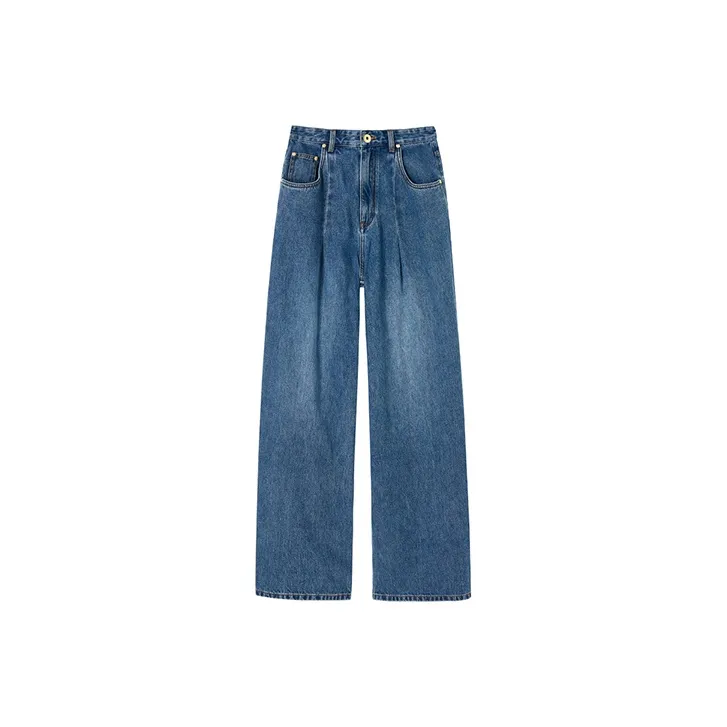 SOLWEIGE Wide Leg Jeans Women's Nostalgic Dark Blue-0