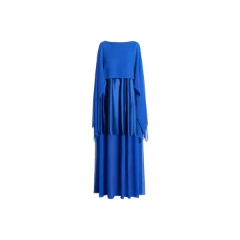 Talbot Runhof Loggia Crepe Cape Gown