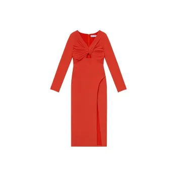 Self portrait Long Sleeved Dresses Women's Bright Orange