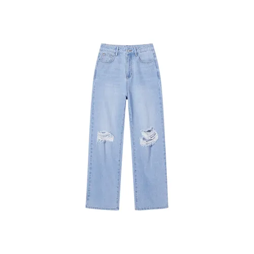 I'M ONE Ripped Pants Jeans Fall Women's