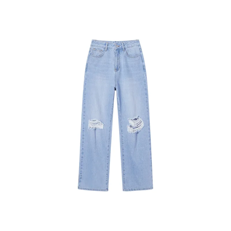I'M ONE Ripped Pants Jeans Fall Women's-0