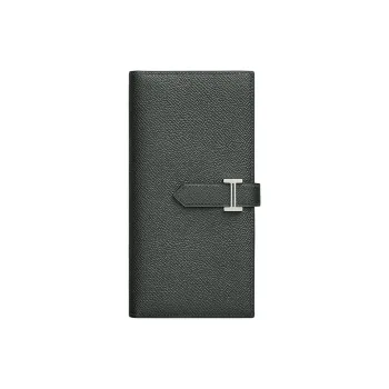 HERMES Bearn Calfskin Wallet Women's Host Mangrove Red