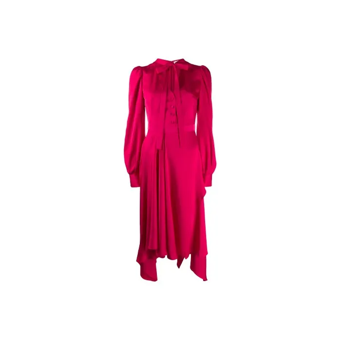 McQ Alexander McQueen Long-Sleeved Dresses Women's Rose Red-0