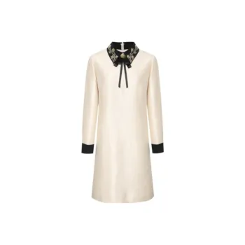 BBLLUUEE Long Sleeved Dress Women's Vanilla Apricot