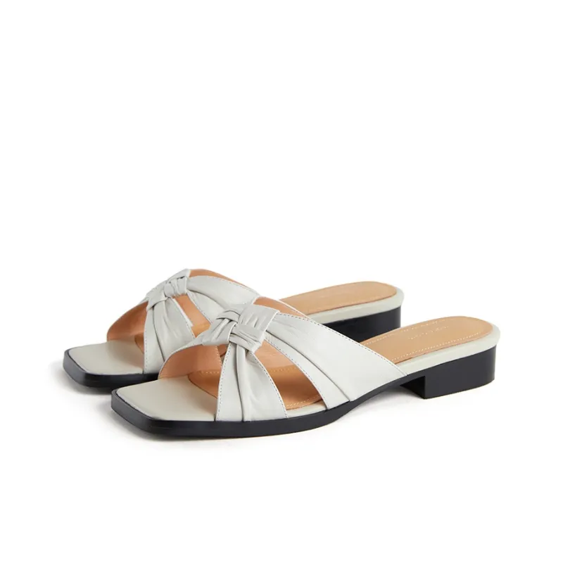 Marie Claire Rubber Sole Slip Resistant Abrasion Resistant Slide Slippers Women's Ceramic Ivory-1