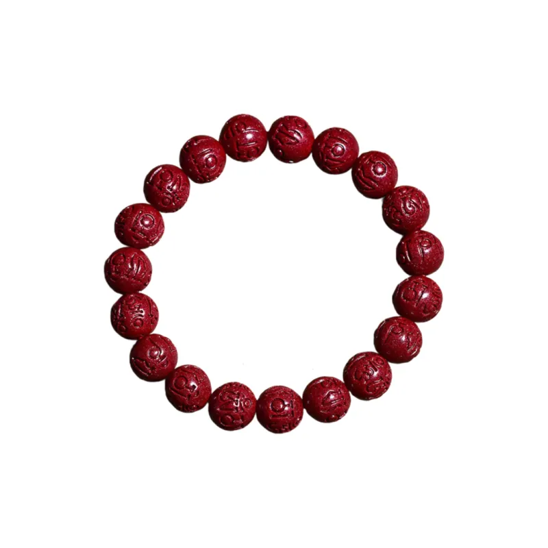 WUMZK Reconstructed Cinnabar Bracelets Unisex-0