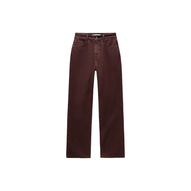 ZARA Jeans Women's Burgundy Red-0