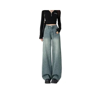 Flowers In Water Jeans Women's Vintage Blue