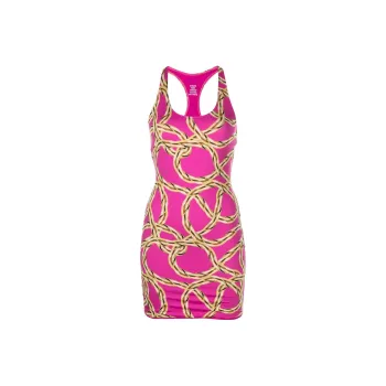 Vetements Gold Chain Open Back Mini Dress 'Hot Pink'