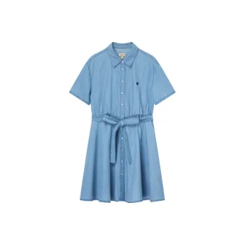 E.land Short Sleeved Dresses Women's Light Denim