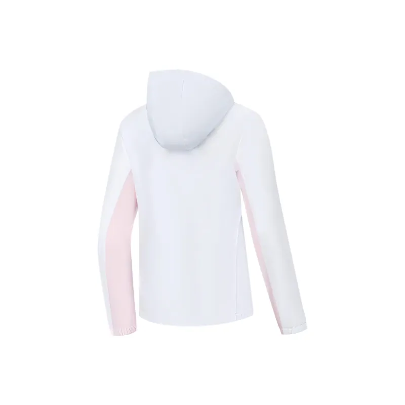QIAODAN SS25 Trench Coat Women's Jordan White/Ice Condensation Pink-1