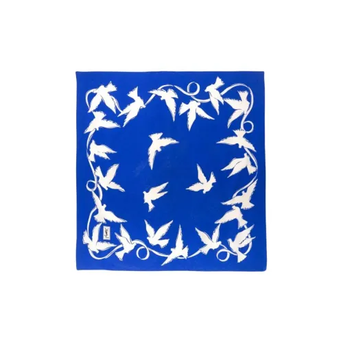 SAINT LAURENT Silk Scarves Unisex Blue