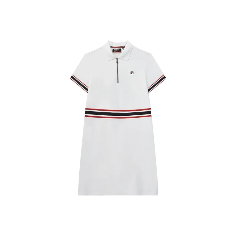FILA Short Sleeved Dress Women's White-0