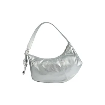 Bullrun Cow Leather Crossbody One Shoulder Handbag Women's Silver/Black