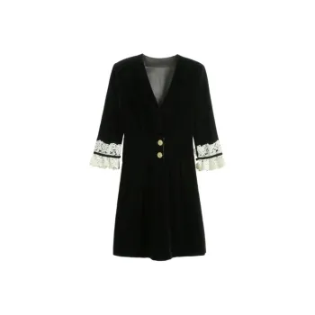 DEAR DEER PUFF Short-Sleeved Dresses Women's Black