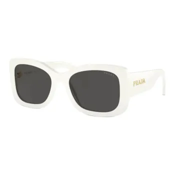 PRADA Plate Frame Square Sunglasses Unisex White