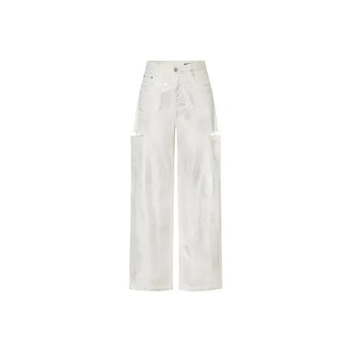 MO&CO 데님 화이트 여성 청바지