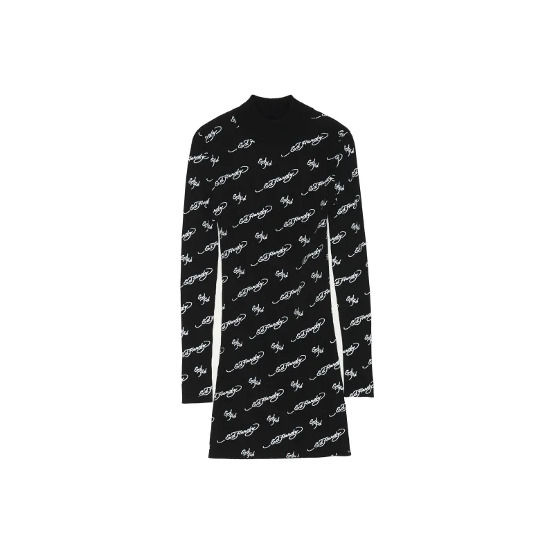 Ed Hardy Long Sleeved Dresses Women's E1OAW285 Black-0