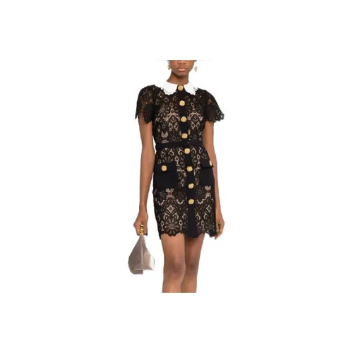 Self-portrait Floral-lace Peter-pan Collar Minidress