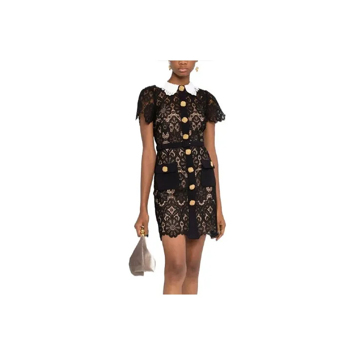 Self-portrait Floral-lace Peter-pan Collar Minidress-0
