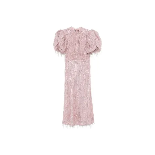 Rotate Puff Sleeve Sequin Midi Dress