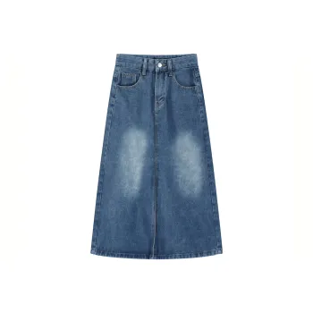 Garbege Denim Long Skirts Women's Blue