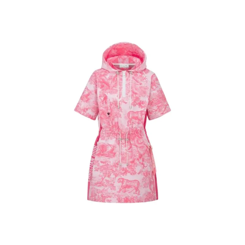 DIOR Robe Courte À Capuche Dioriviera Short-Sleeved Dresses Women's Pink-0