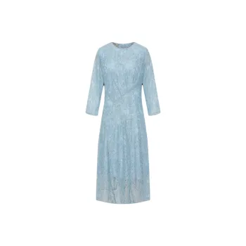 BBLLUUEE Long Sleeved Dress Women's Moonlight Blue