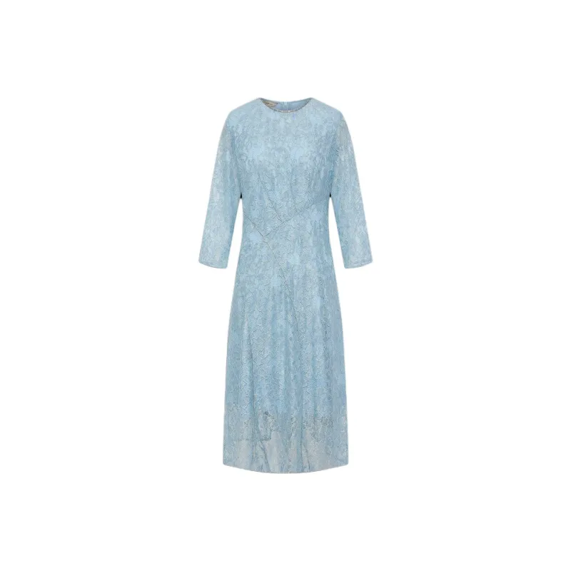 BBLLUUEE Long Sleeved Dress Women's Moonlight Blue-0