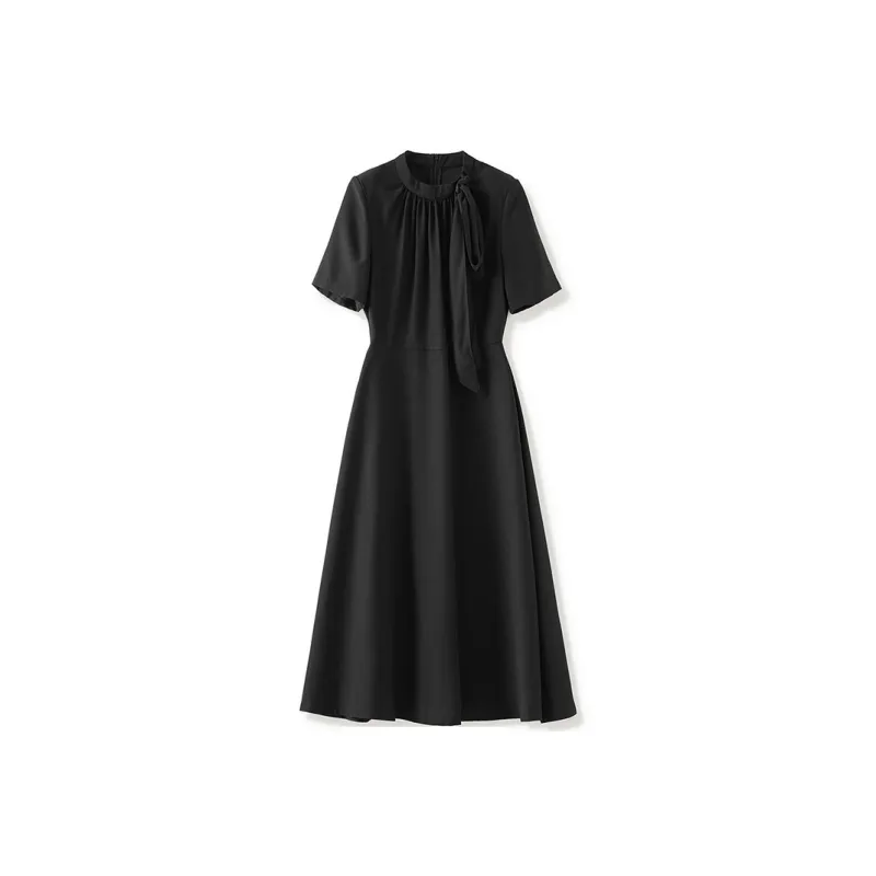 CHARM PICK Short Sleeved Dress Women's Black-0