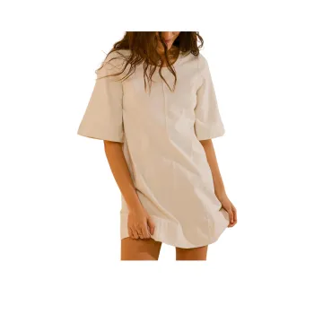 FREE PEOPLE Portia Mini Short-Sleeved Dresses Women's Tofu/Bean Curd Color