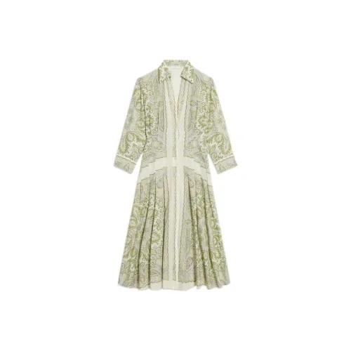 Sandro Long Sleeved Dress Women's Green